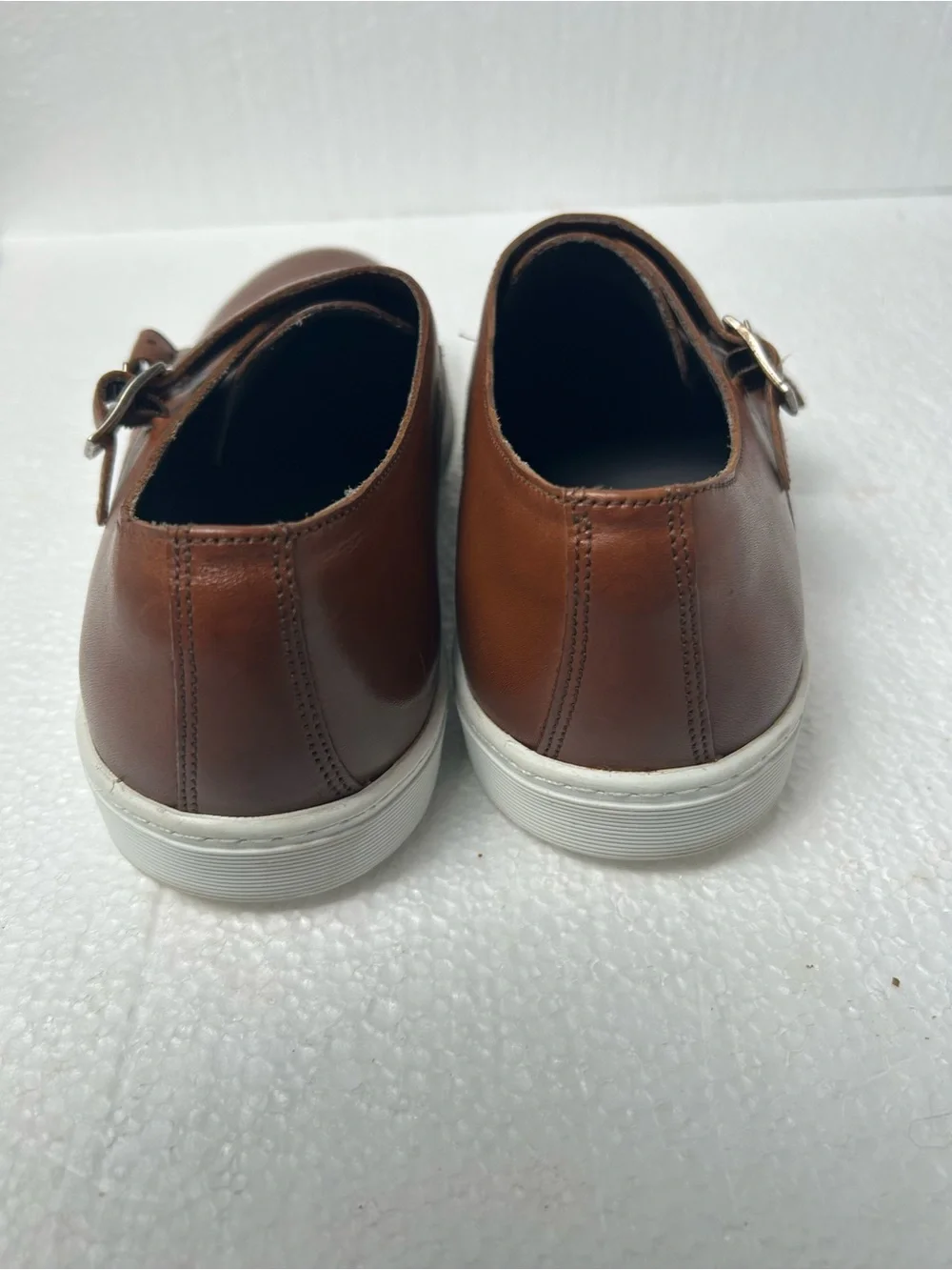 Men's Brown Double Monk Strap Leather Shoe 8.5 made in Brazil 🇧🇷